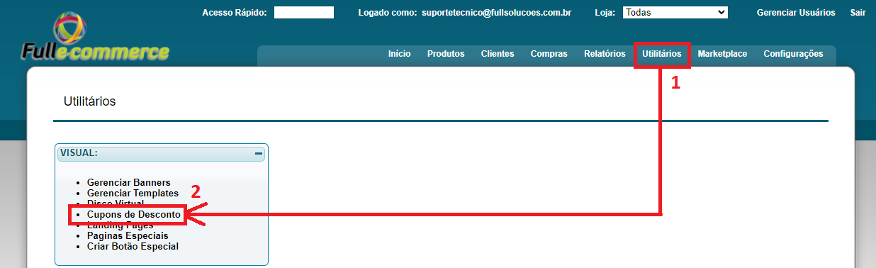 Utilitários: Criando/editando cupons