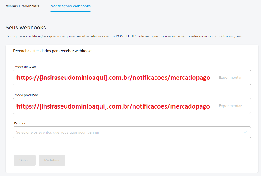 Configurando as notificações no Mercado Pago